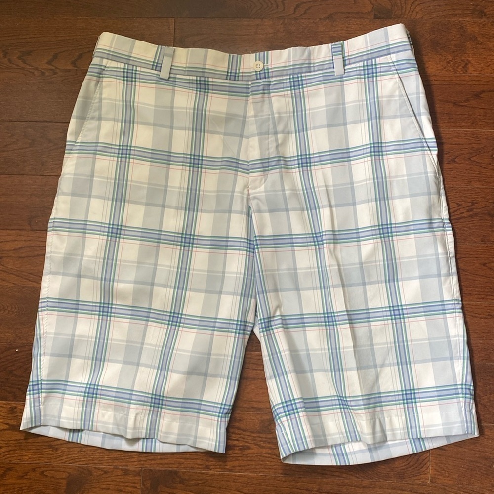 Nike Golf Dri-FIT Men’s Shorts Size 36 Blue Check Plaid